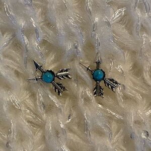 🎁 3for10$ or FREE WITH PURCHASE - Silver and Turquoise Arrow Earrings